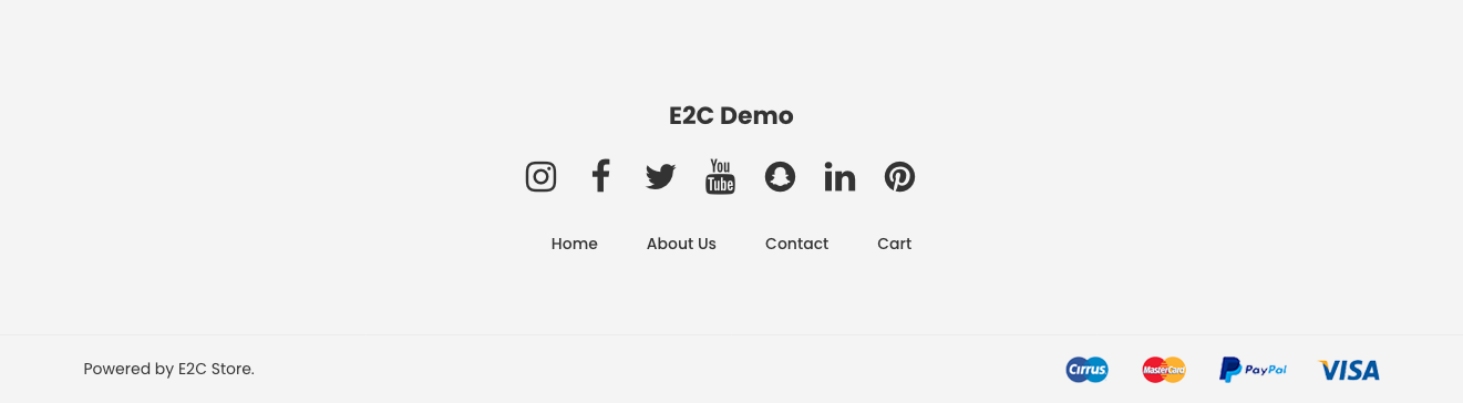 e2c demo footer screenshot