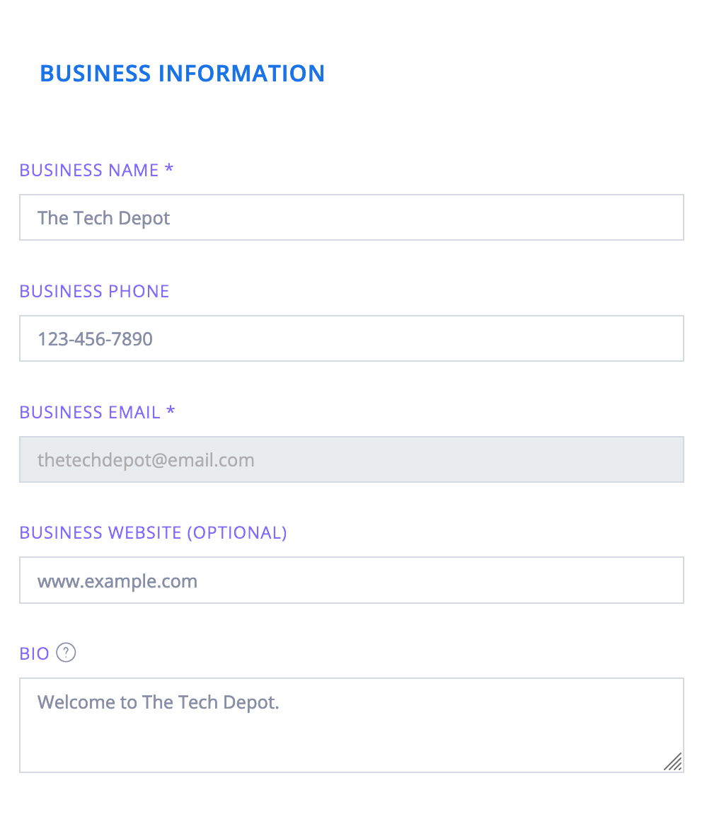 e2c business info screenshot