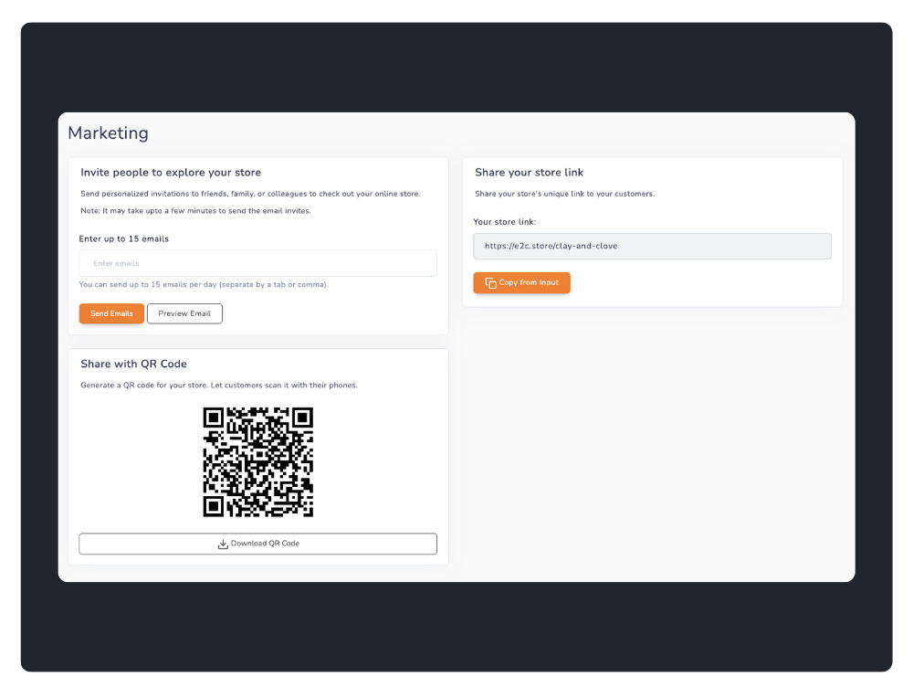 Store marketing features