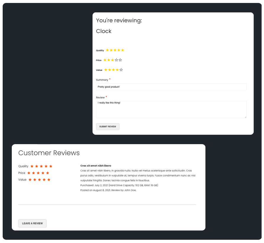 Store leave a review