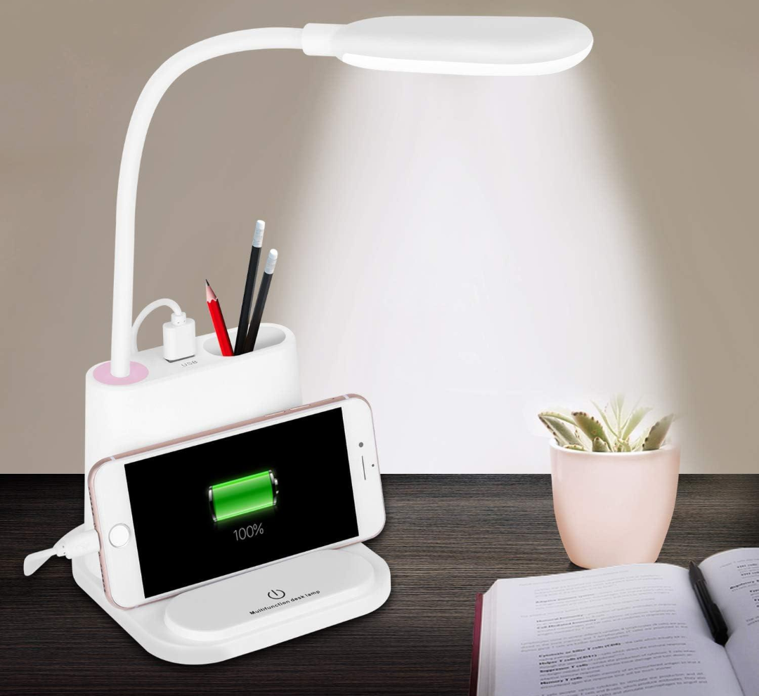 Rechargeable 3-color LED desk lamp