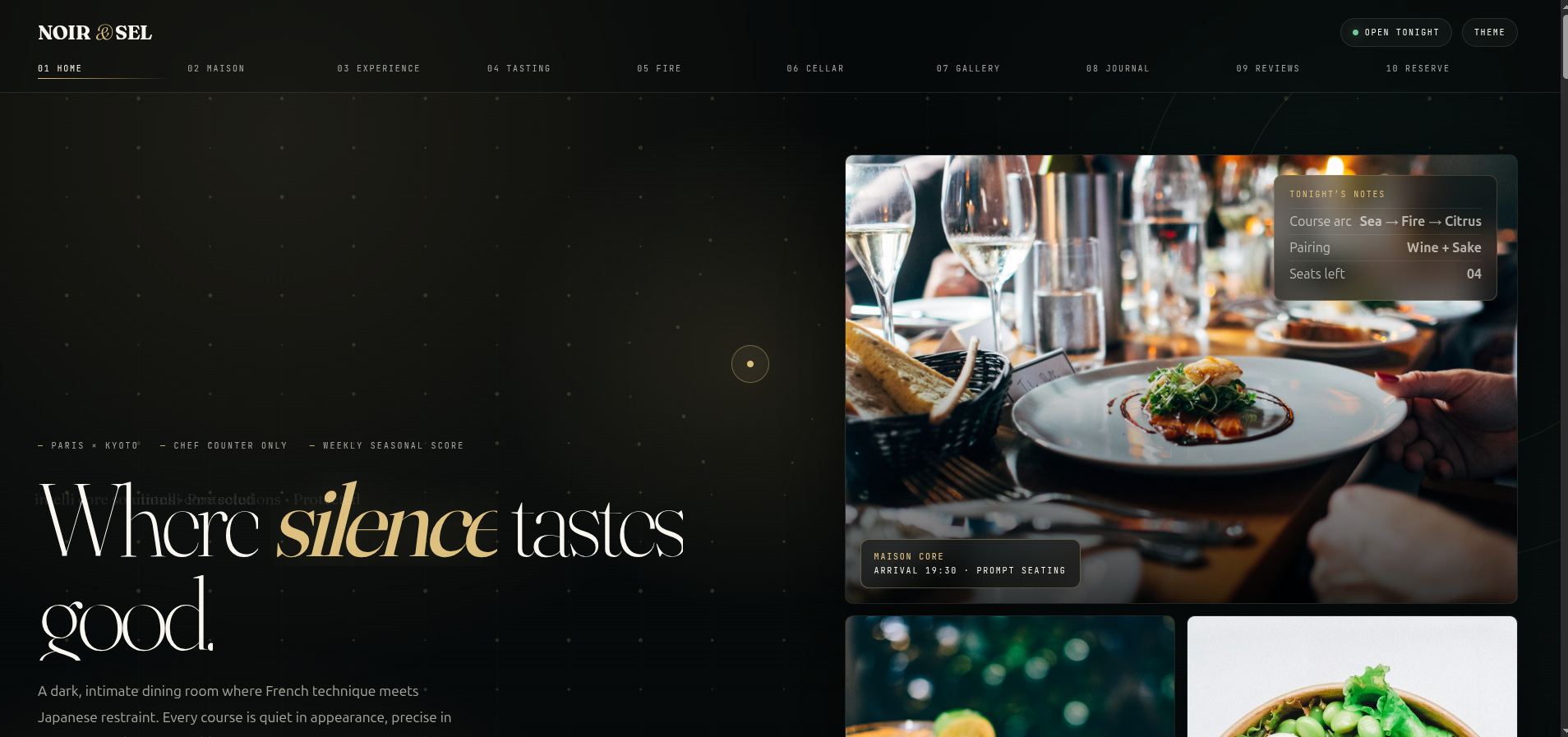 NOIR & SEL — Maison Culinaire Resturant
