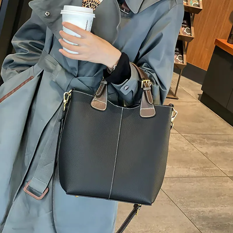 MAKOM BAGS- Leather Bucket Bag