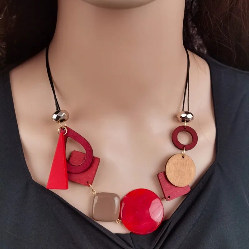 MEKIMI JEWELRY-Retro Geometric Wooden