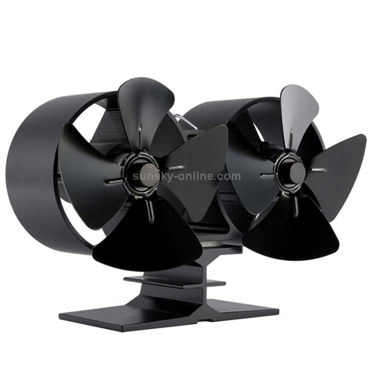 Double Head 8-Blade Aluminum Heat Powered Fireplac