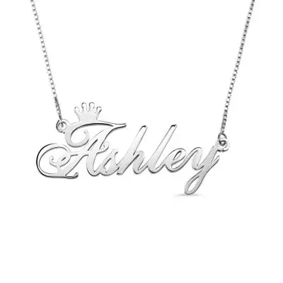 Custom Princess Crown Name Necklace image
