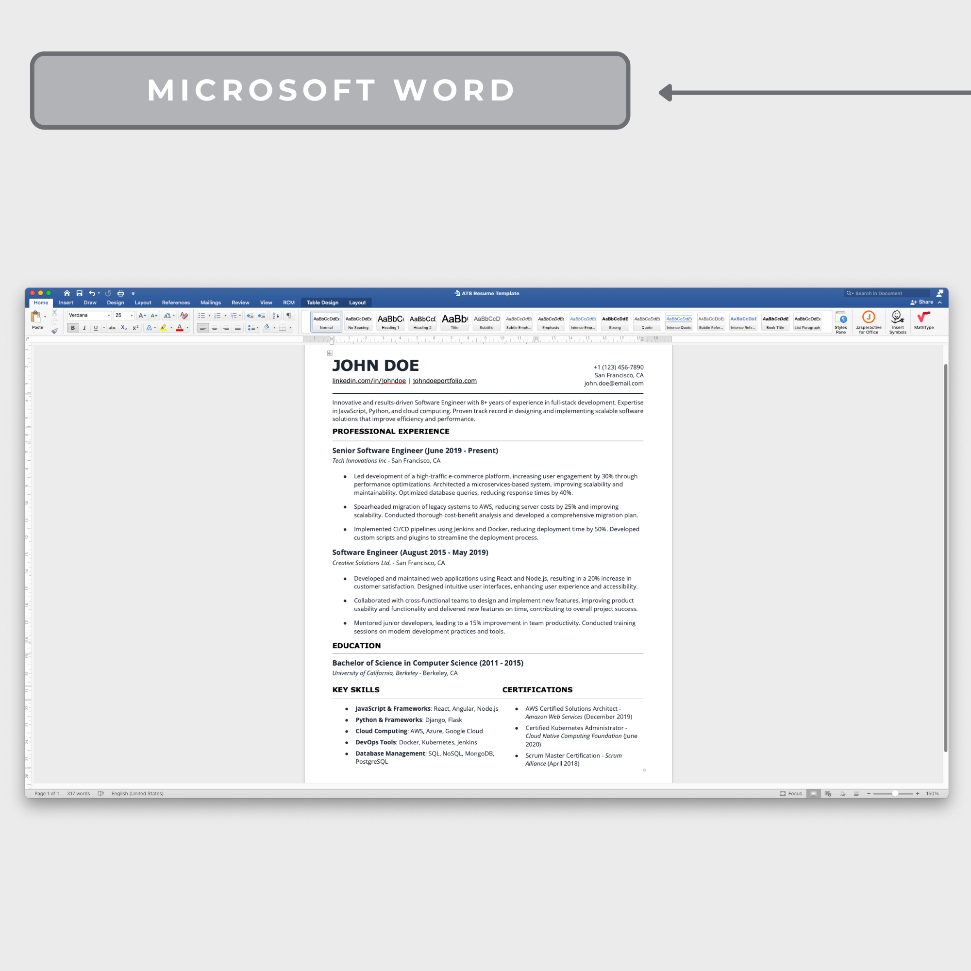ATS Optimized Resume Template