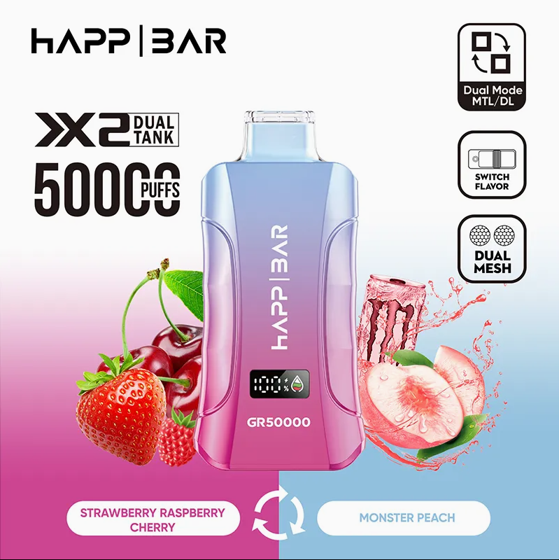 HAPP BAR Strawberry Raspberry Cherry&Monster Peach