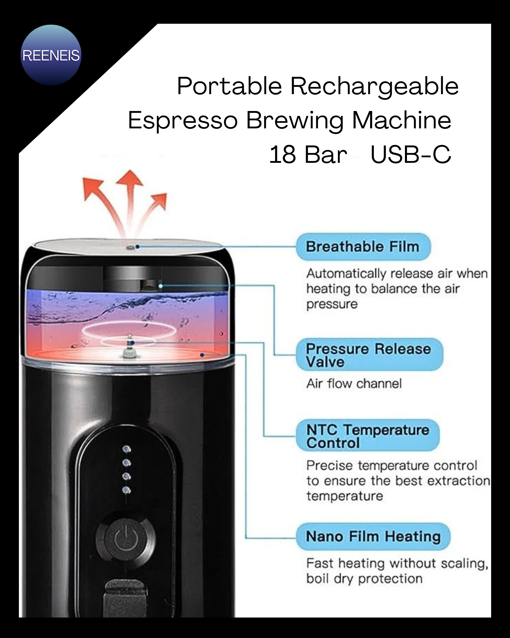 Portable Rechargeable Espresso Brewing Machine