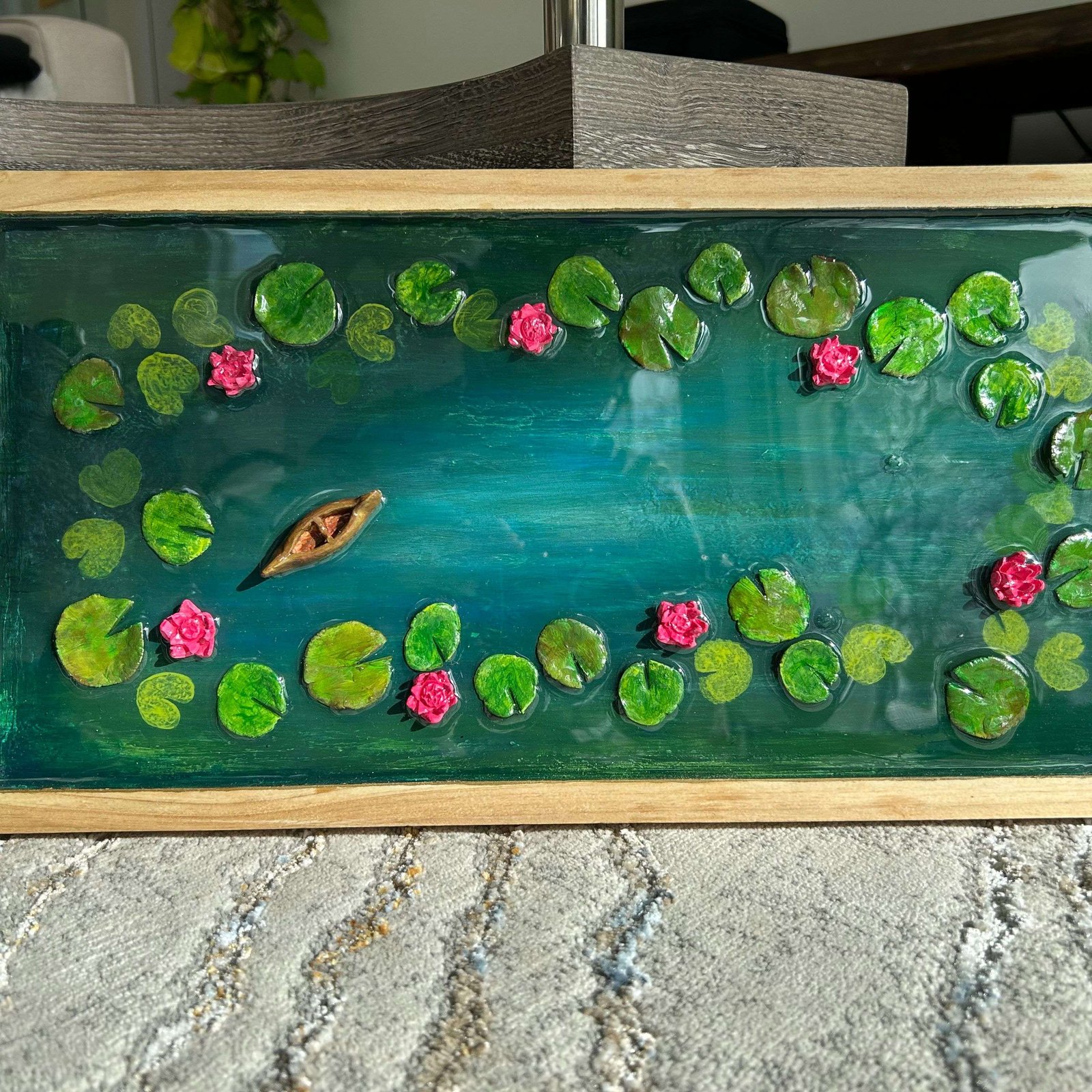 Lotus Pond Resin Art Tray image