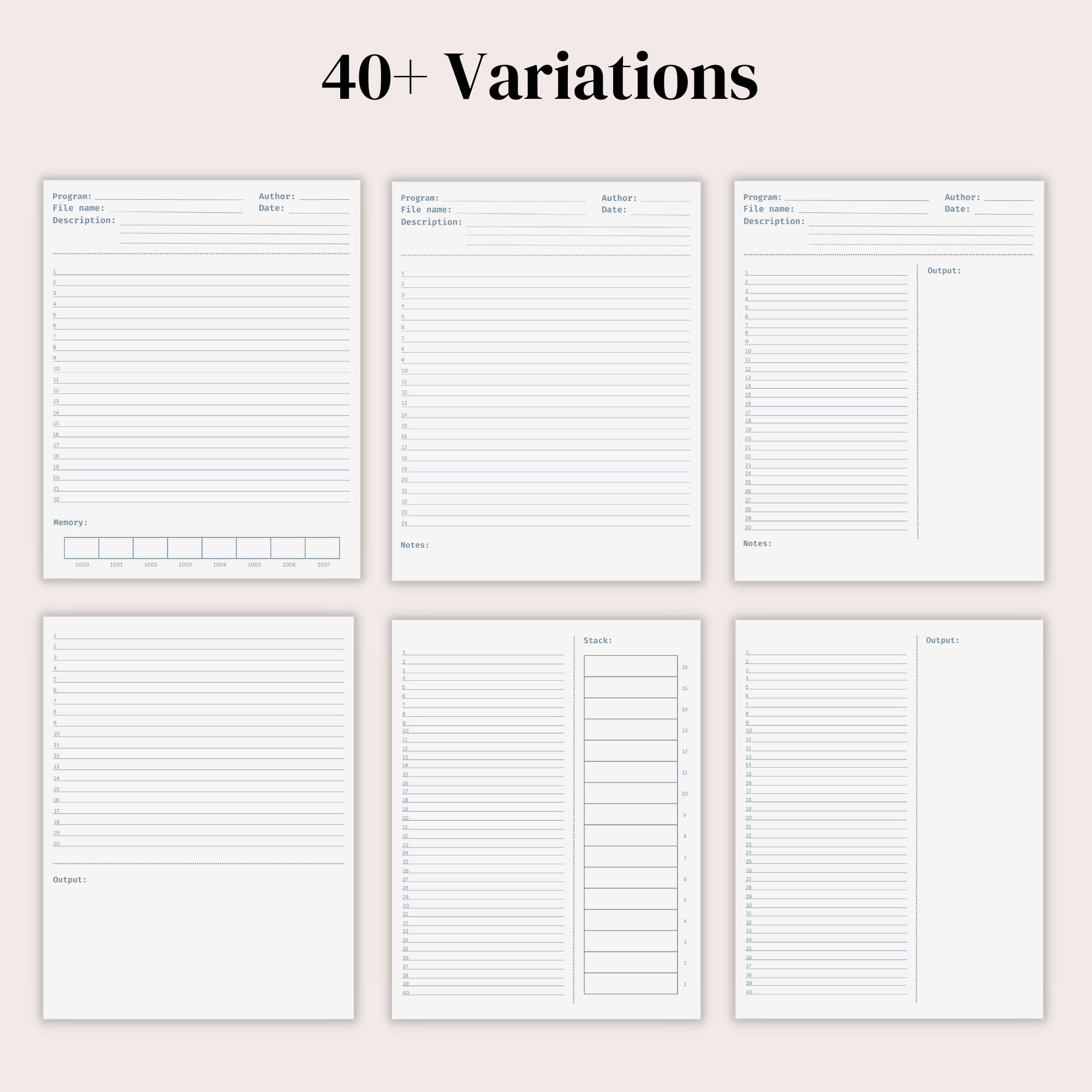Coding/Programming Template Digital Notebook