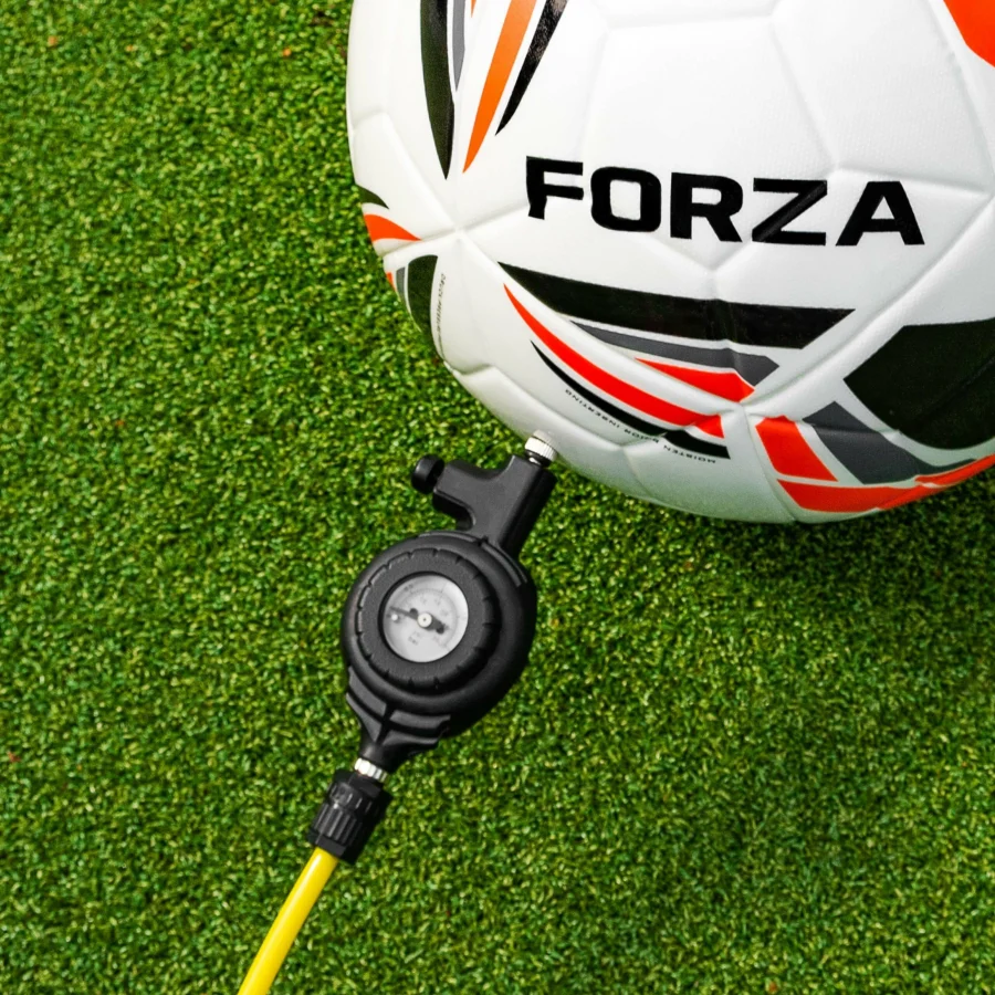 Dual-Action Soccer Pump with Pressure Gauge
