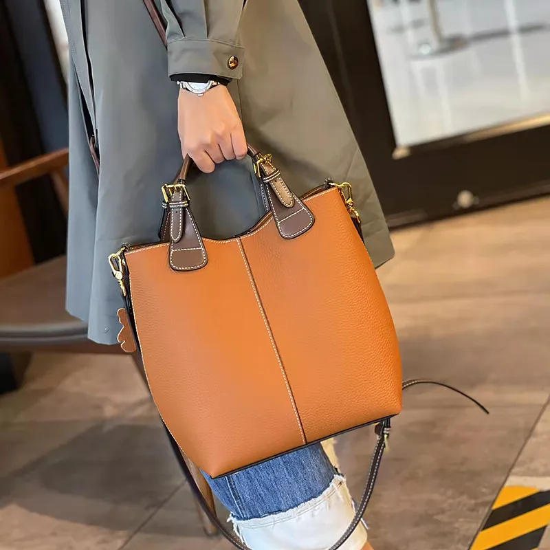MAKOM BAGS- Leather Bucket Bag