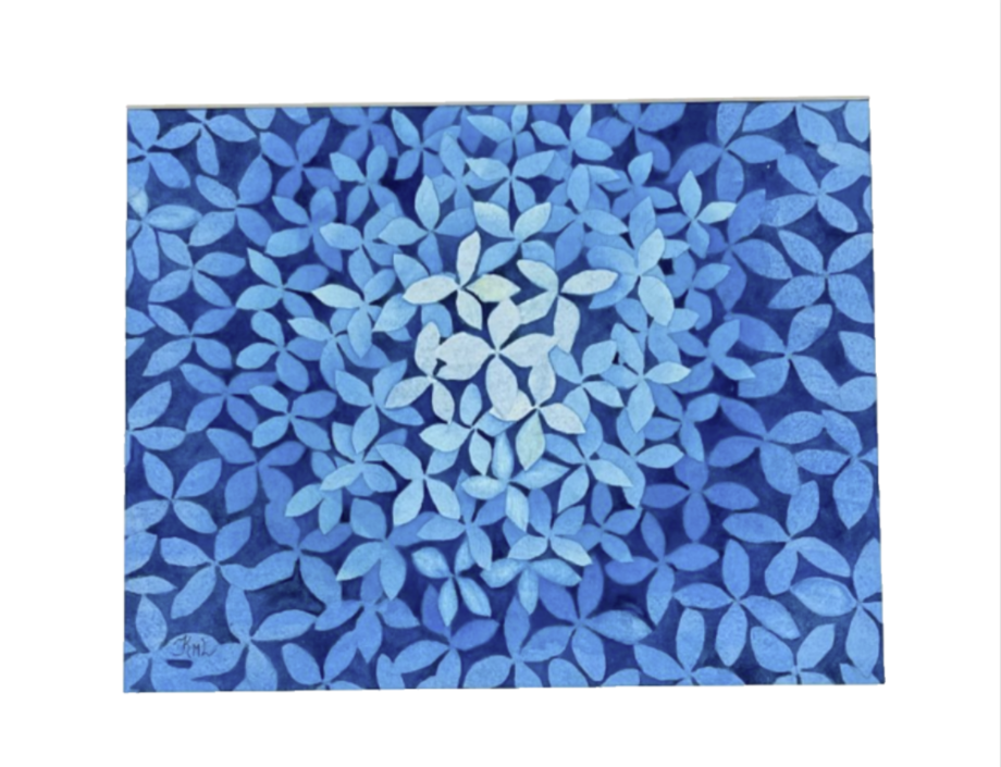 Painting Watercolor Flower Hydrangea Blue Art