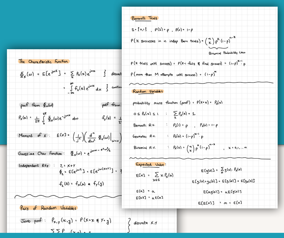 Probability and Statistics Notes: Handwritten