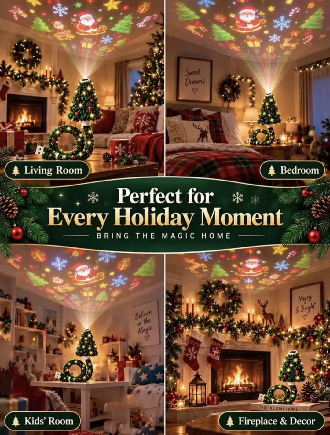 Christmas tree ceiling projector