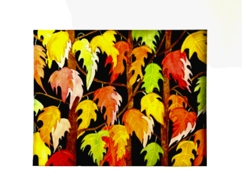 Painting Watercolor Leaves Autumn Orange Yellow