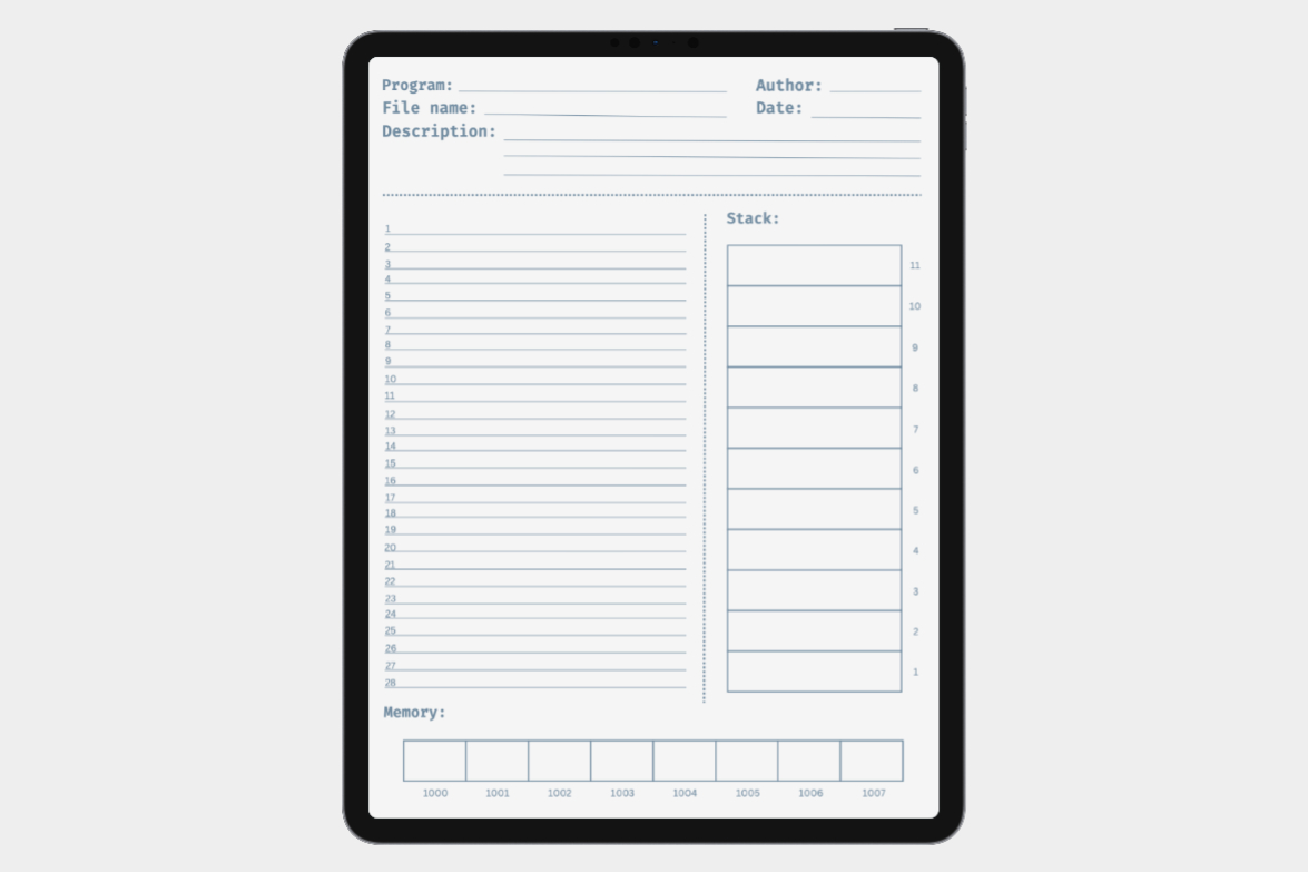 Coding/Programming Template Digital Notebook