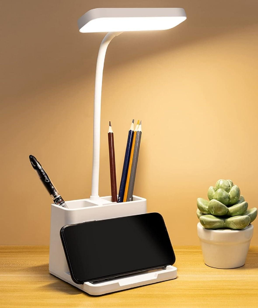 Rechargeable 3-color LED desk lamp