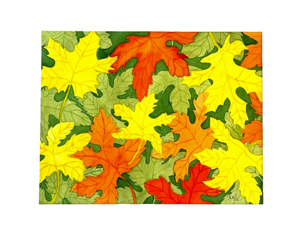 Painting Watercolor Leaves Autumn Fall Foliage Art