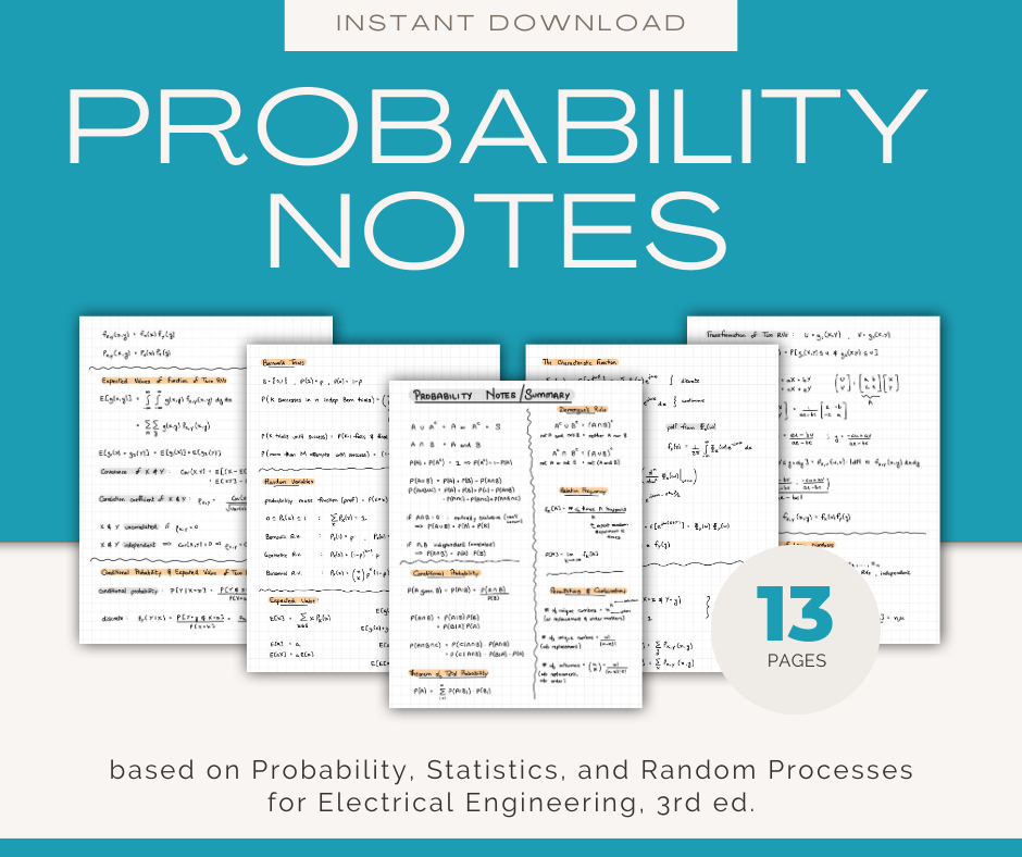 Probability and Statistics Notes: Handwritten