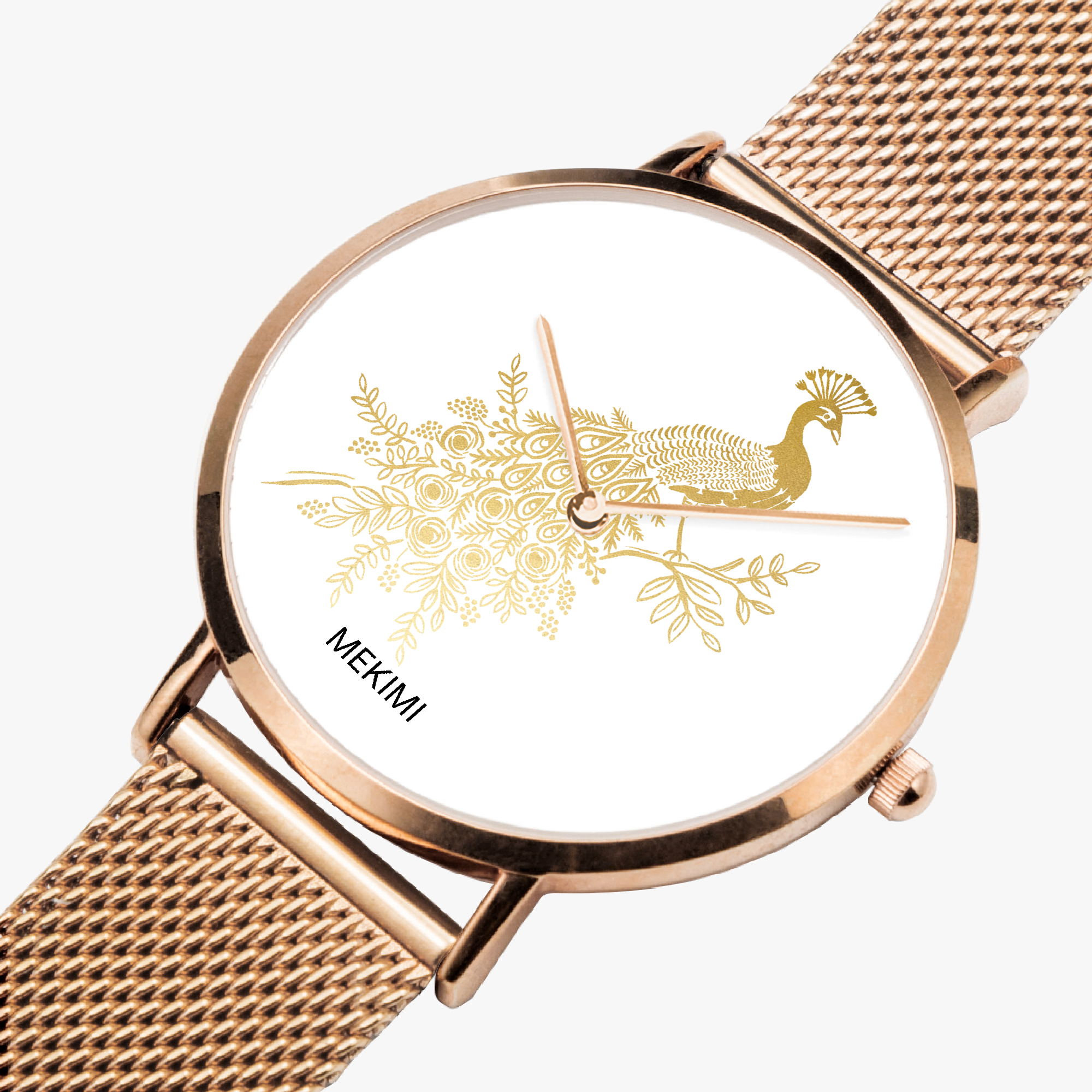 MEKIMI WATCH- Golden Peacock Artwork Watch