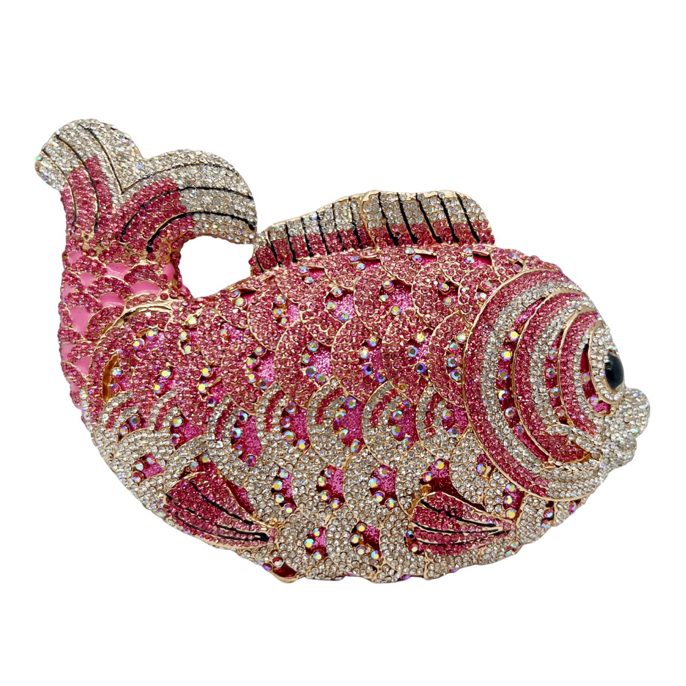 Rhinestone Fish Clutch Evening Bag