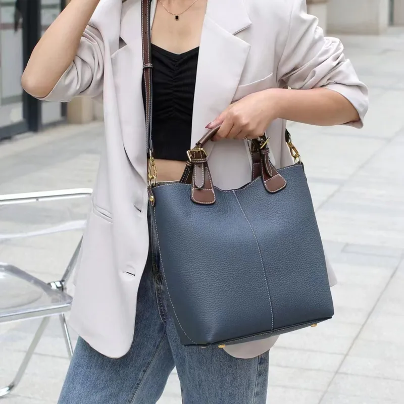 MAKOM BAGS- Leather Bucket Bag