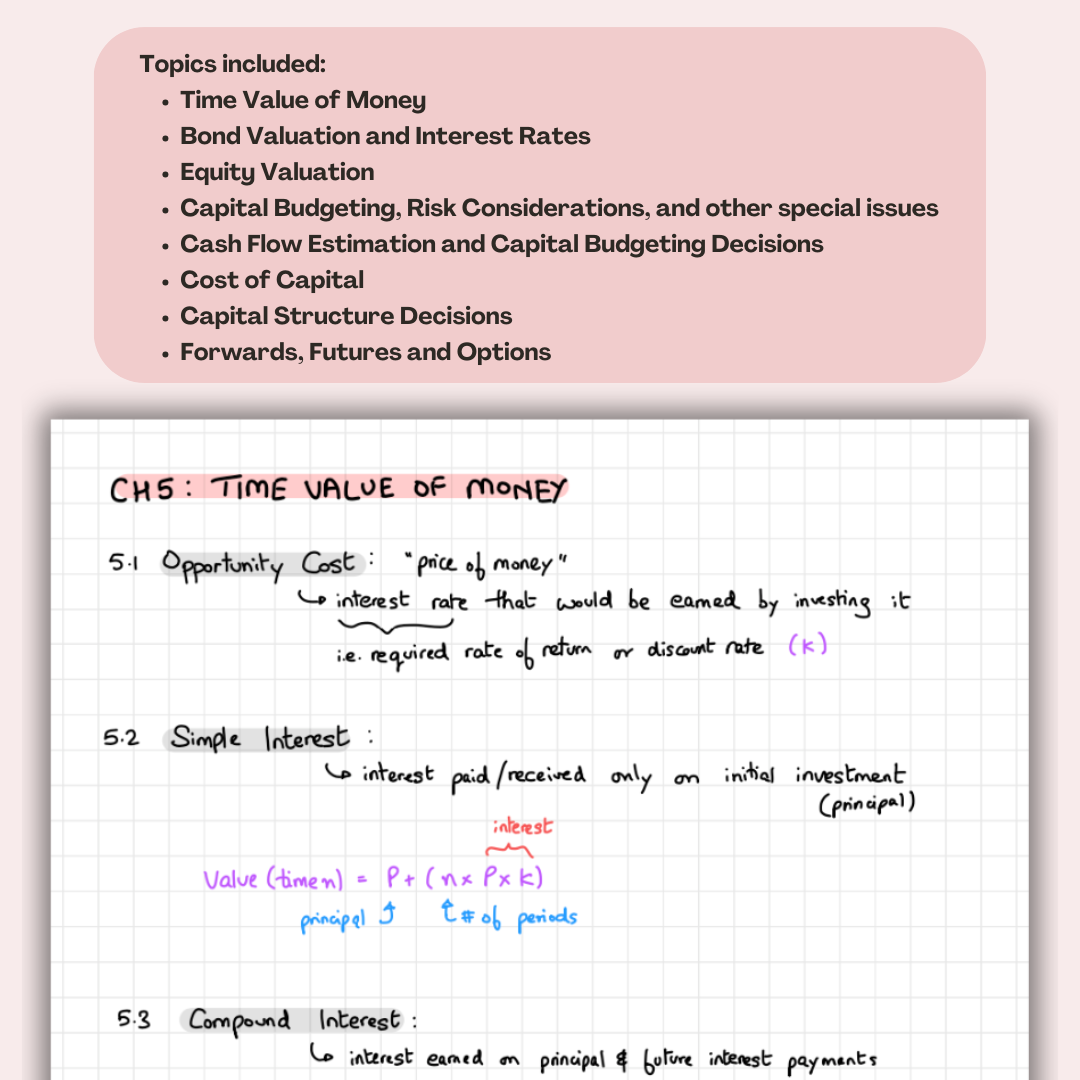Introduction to Corporate Finance Notes, 28 pages