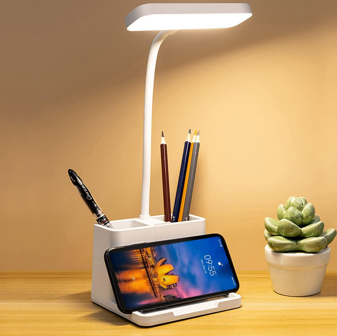 Rechargeable 3-color LED desk lamp