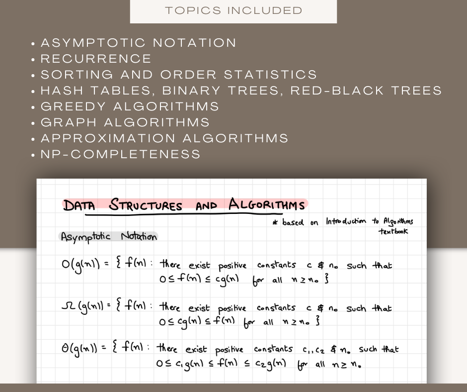 Data Structures and Algorithms Notes (14 pages)