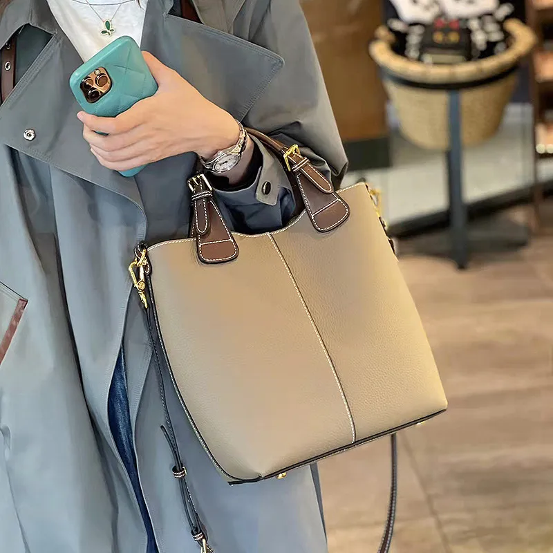MAKOM BAGS- Leather Bucket Bag