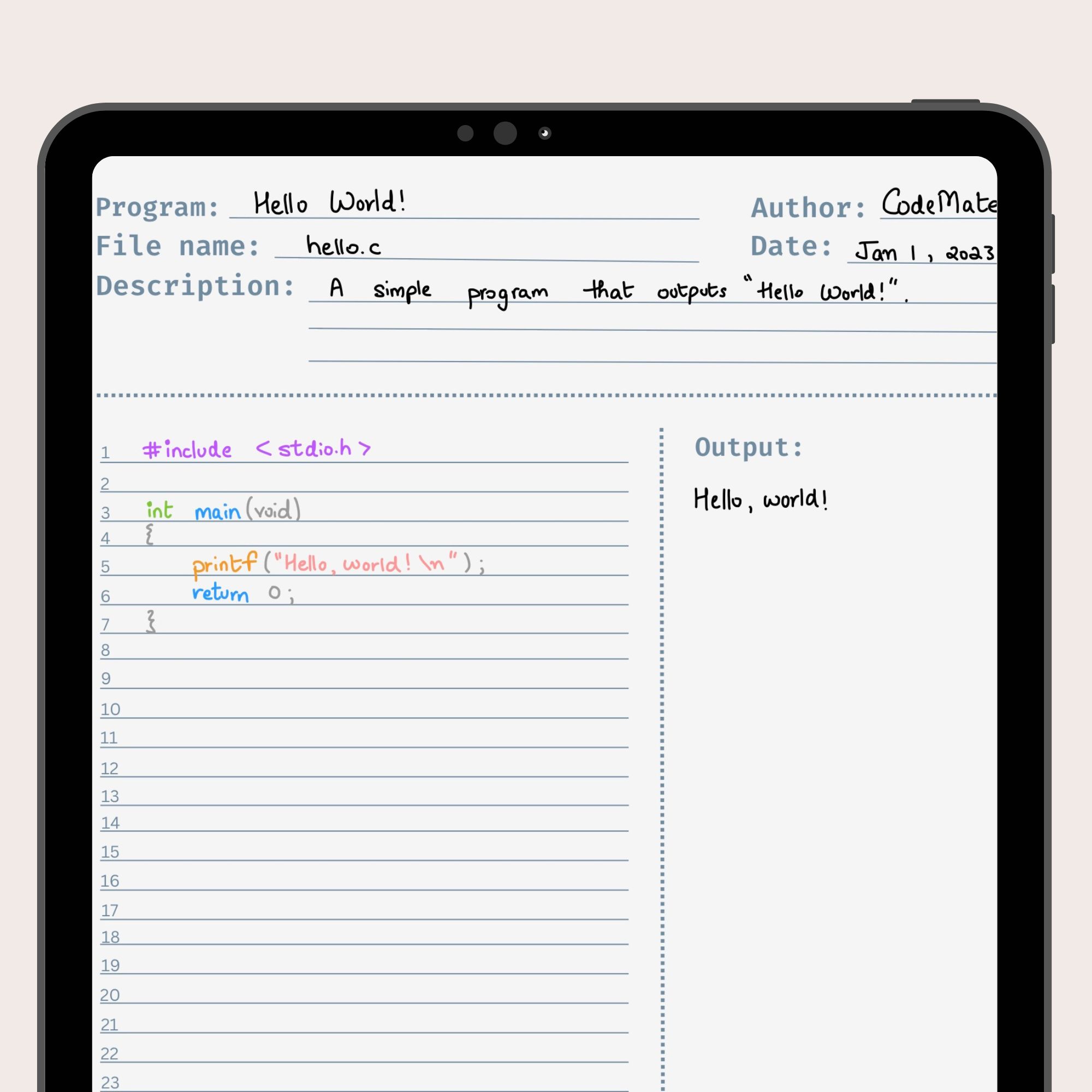 Coding/Programming Template Digital Notebook