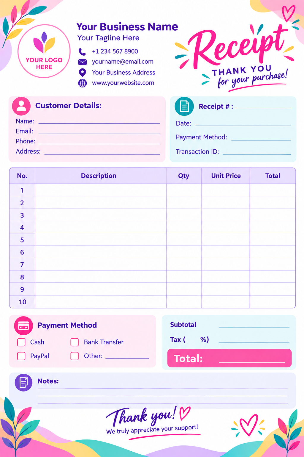 6-Page Invoice Template Bundle