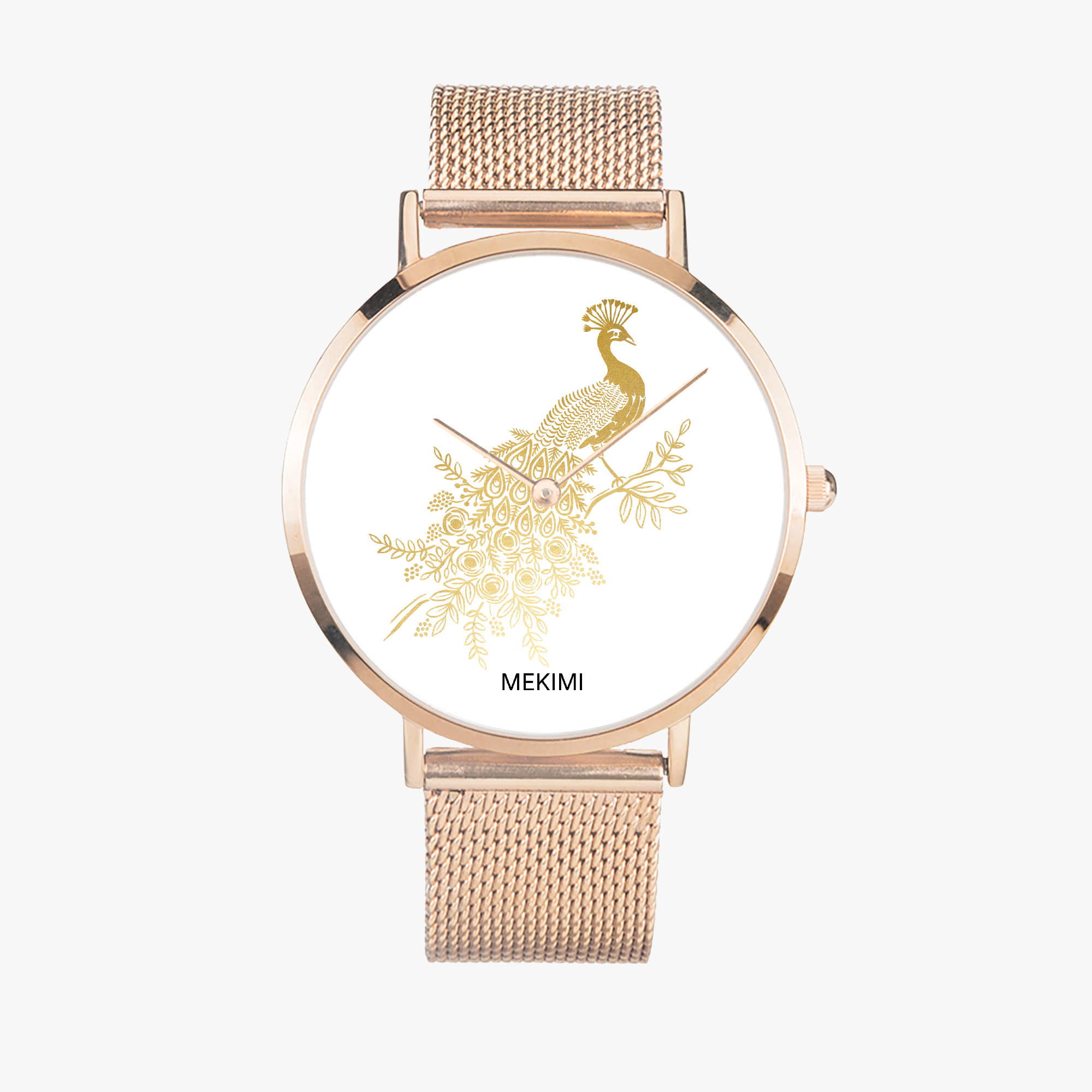 MEKIMI WATCH- Golden Peacock Artwork Watch