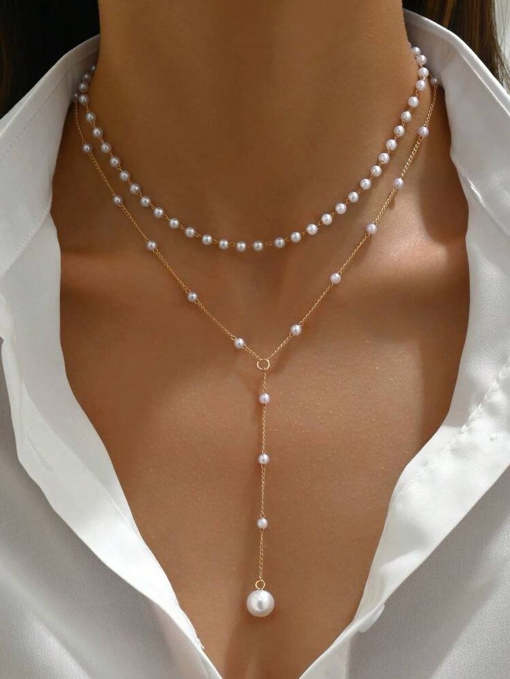Pearl Double Layer Twin Pearl Necklace