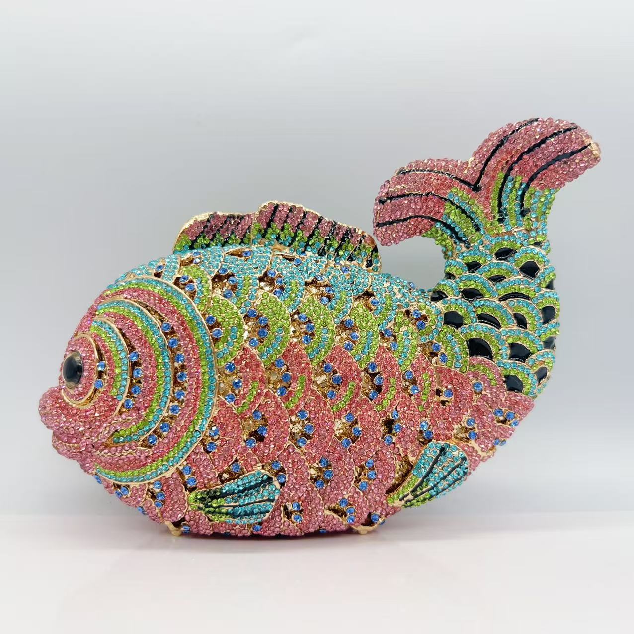 Rhinestone Fish Clutch Evening Bag