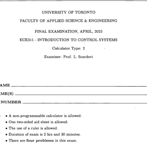 ECE311 Answers image