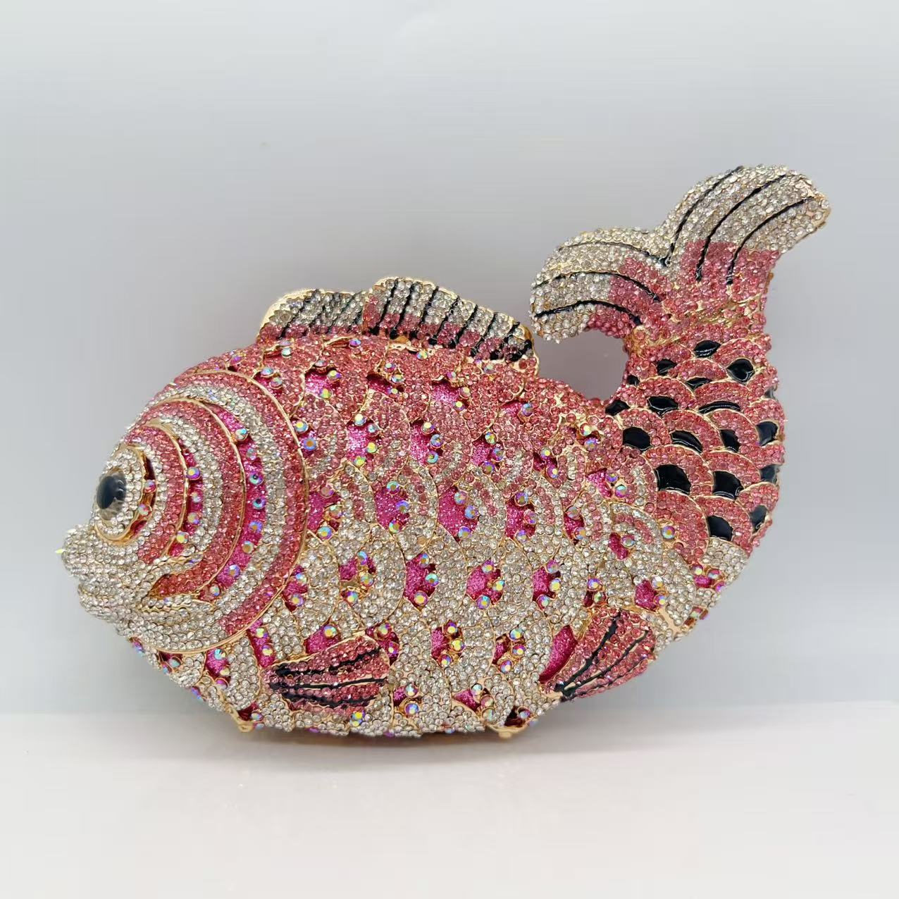 Rhinestone Fish Clutch Evening Bag