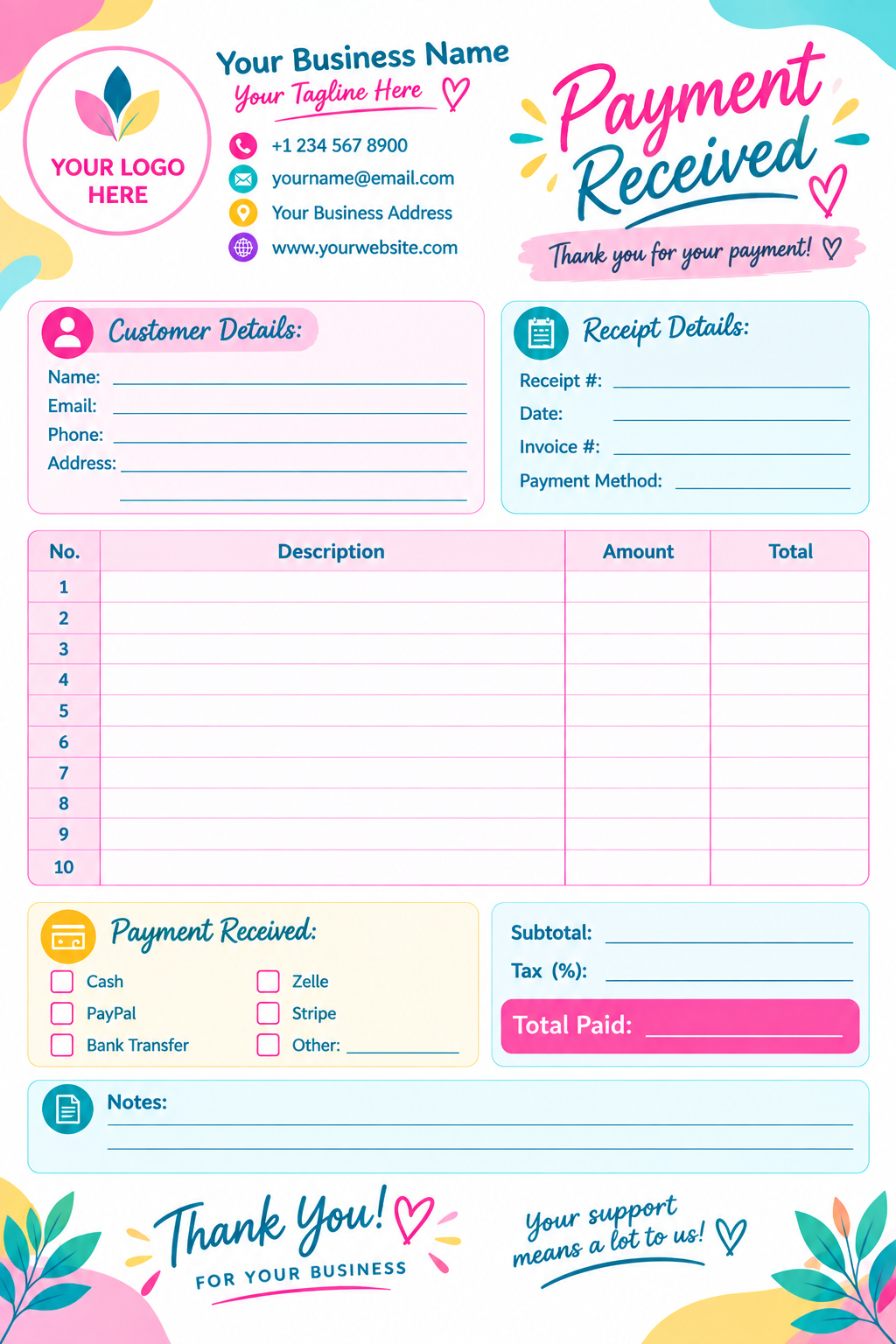 6-Page Invoice Template Bundle