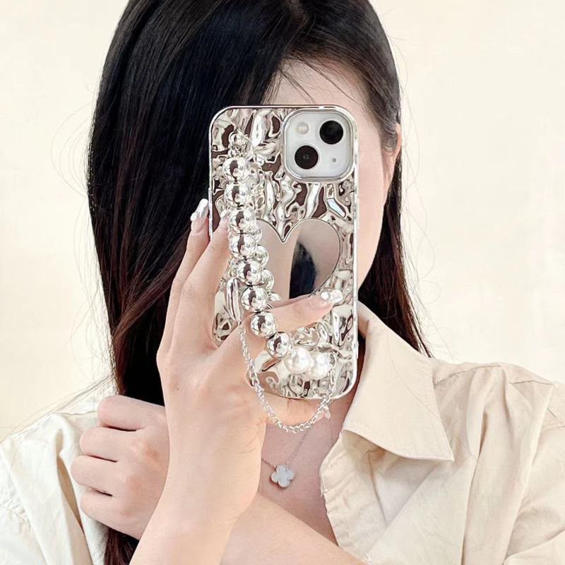 Electroplating Heart Shape Mirror & Bracelet Phone