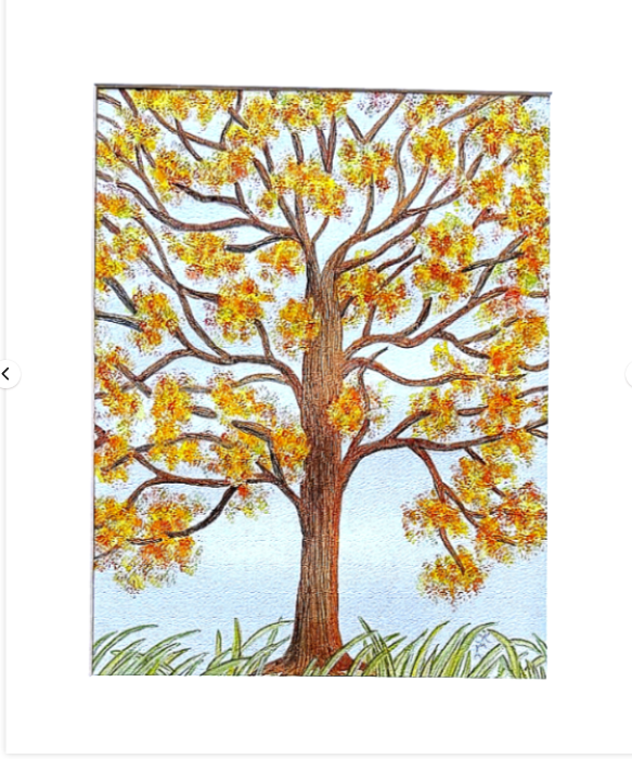 Painting Watercolor Tree Autumn Fall Orange Yellow