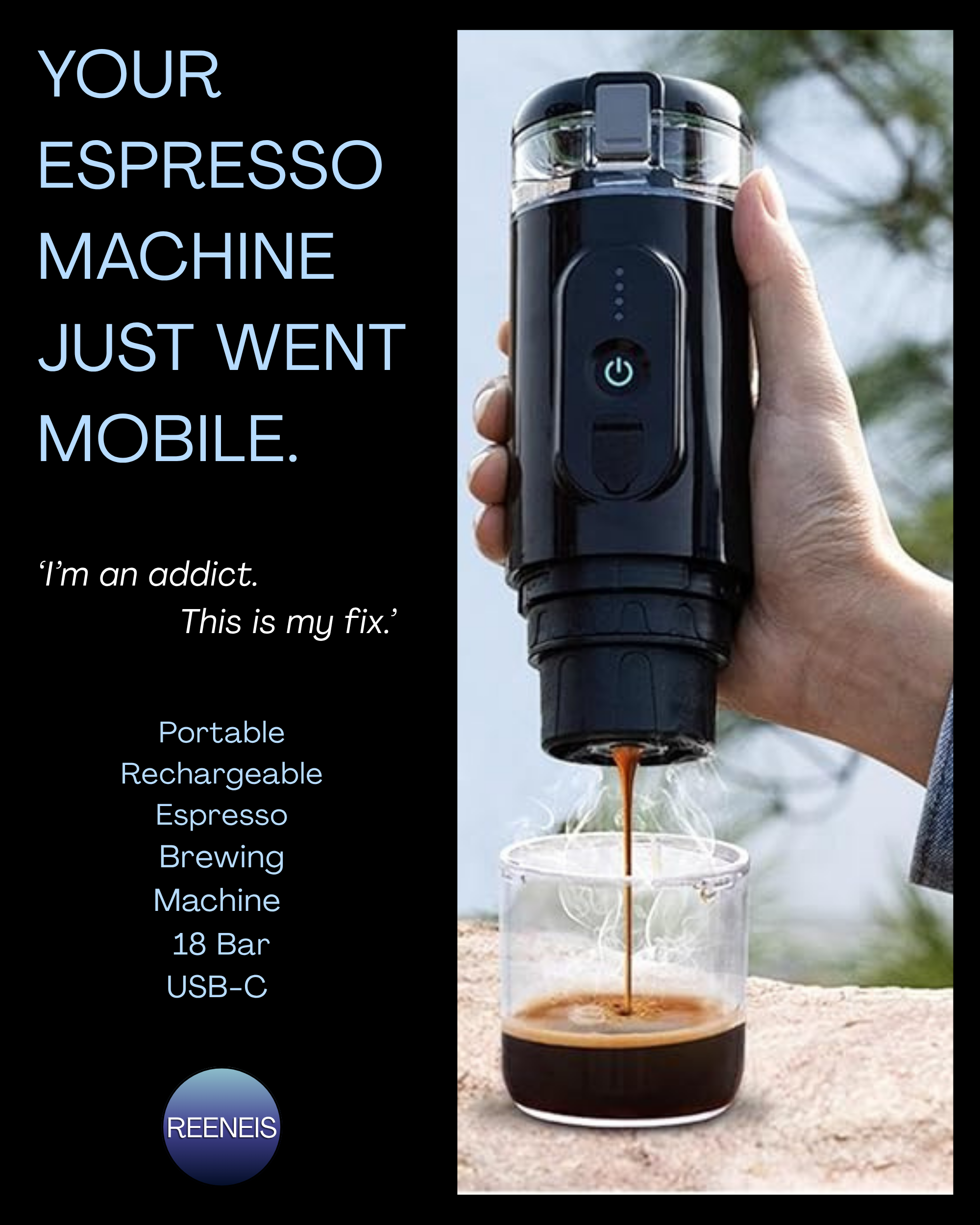 Portable Rechargeable Espresso Brewing Machine