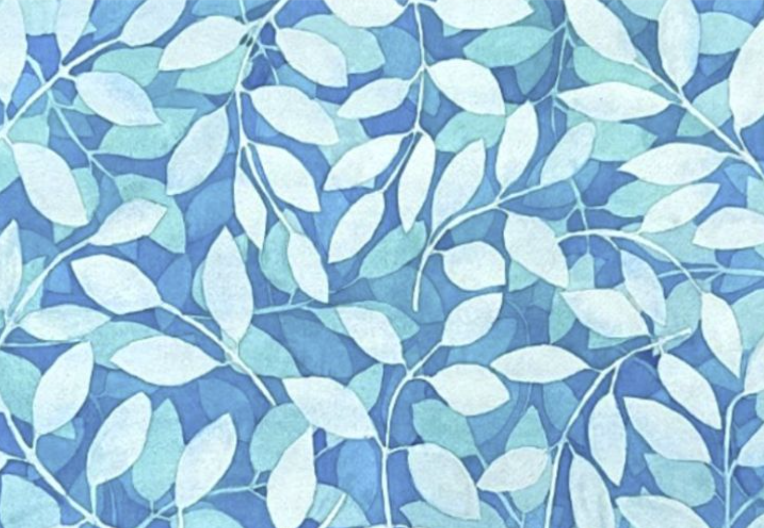 Painting Watercolor Leaves Foliage Blue Art