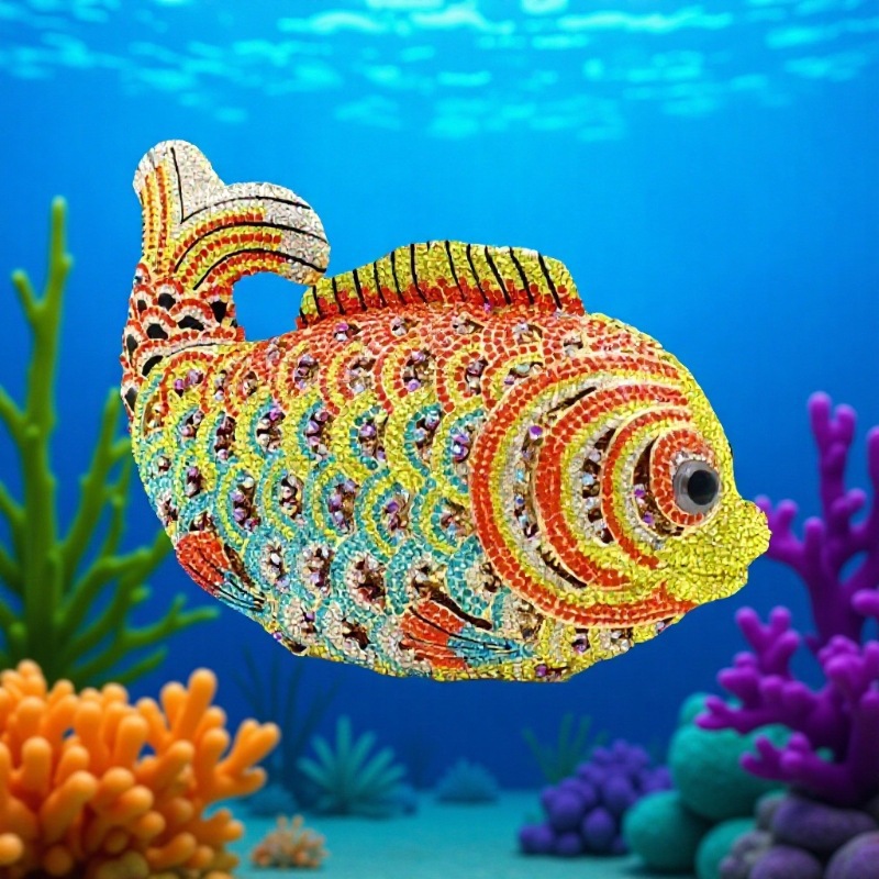 Rhinestone Fish Clutch Evening Bag