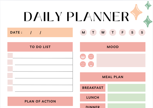 Elegant Printable  Daily Planner