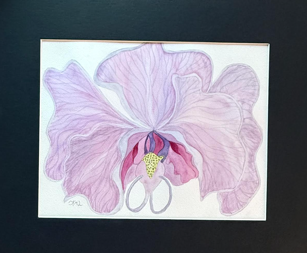 Painting Watercolor Flower Orchid Lavender Purple