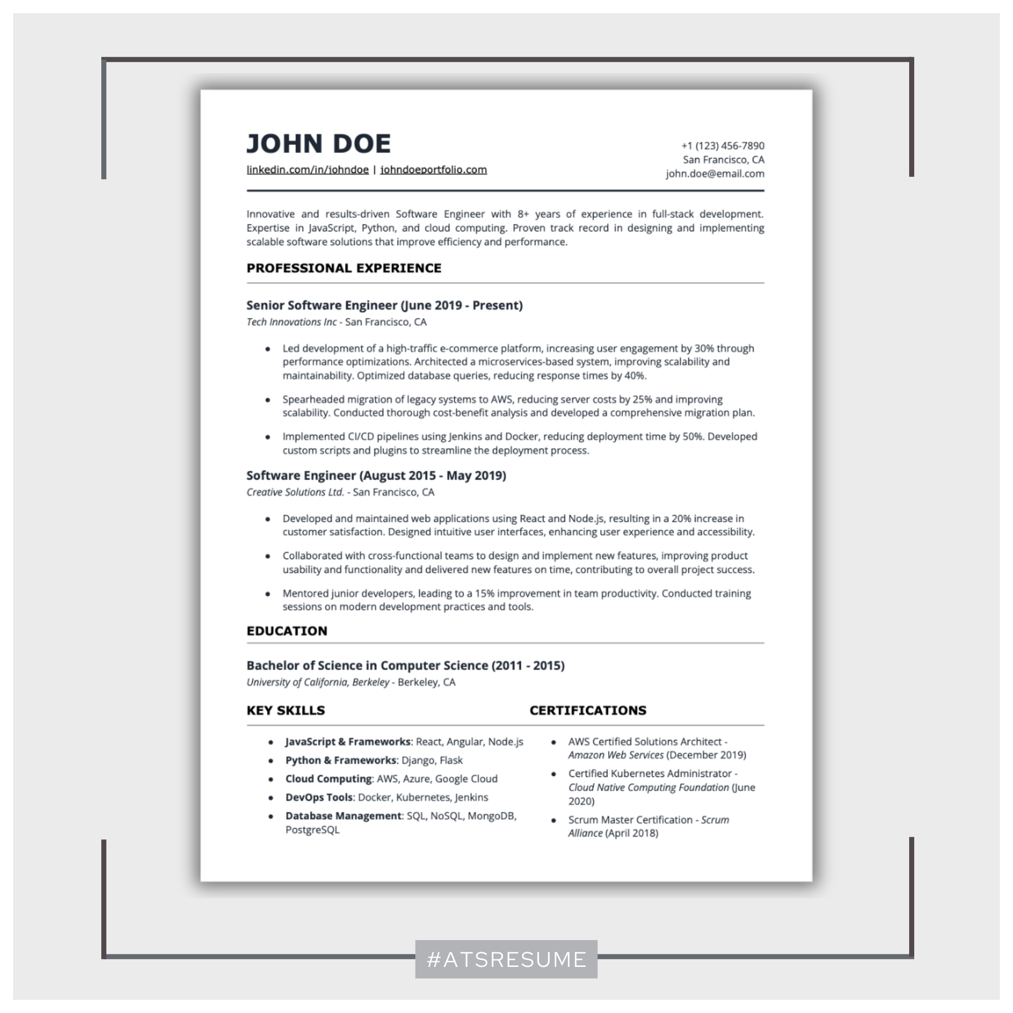 ATS Optimized Resume Template
