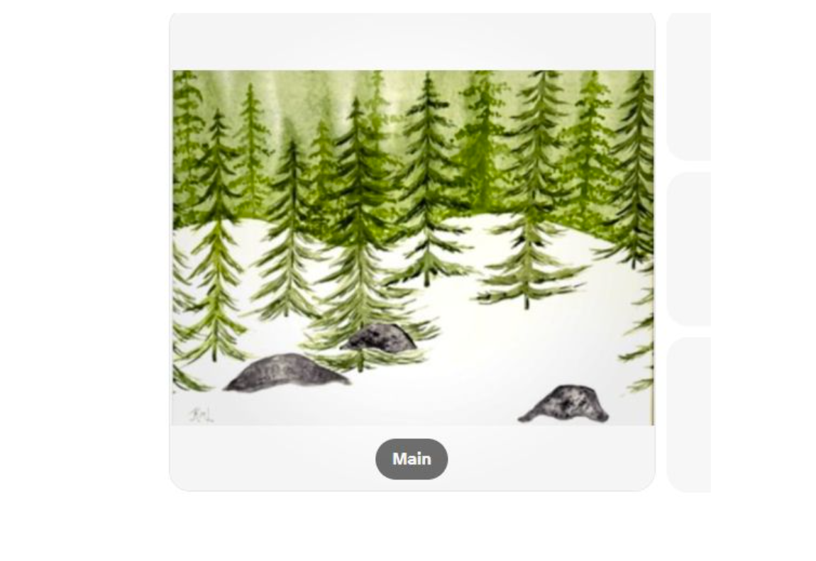 Painting Watercolor Trees Evergreen Landscape Snow