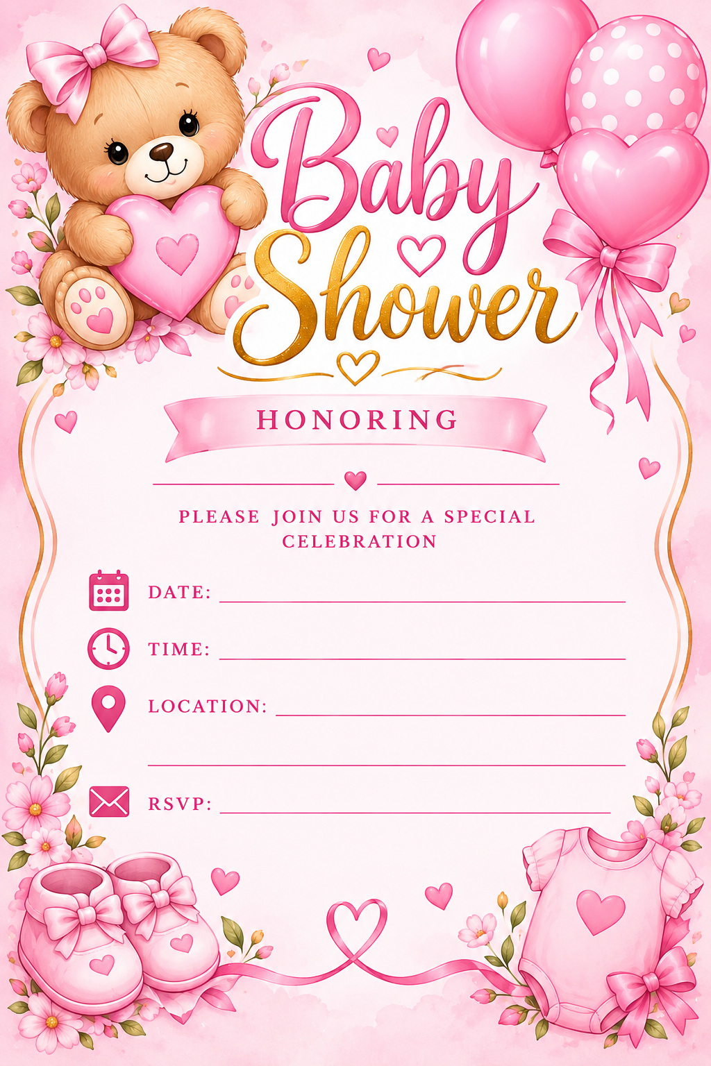 Baby Shower Girl Flyer Template